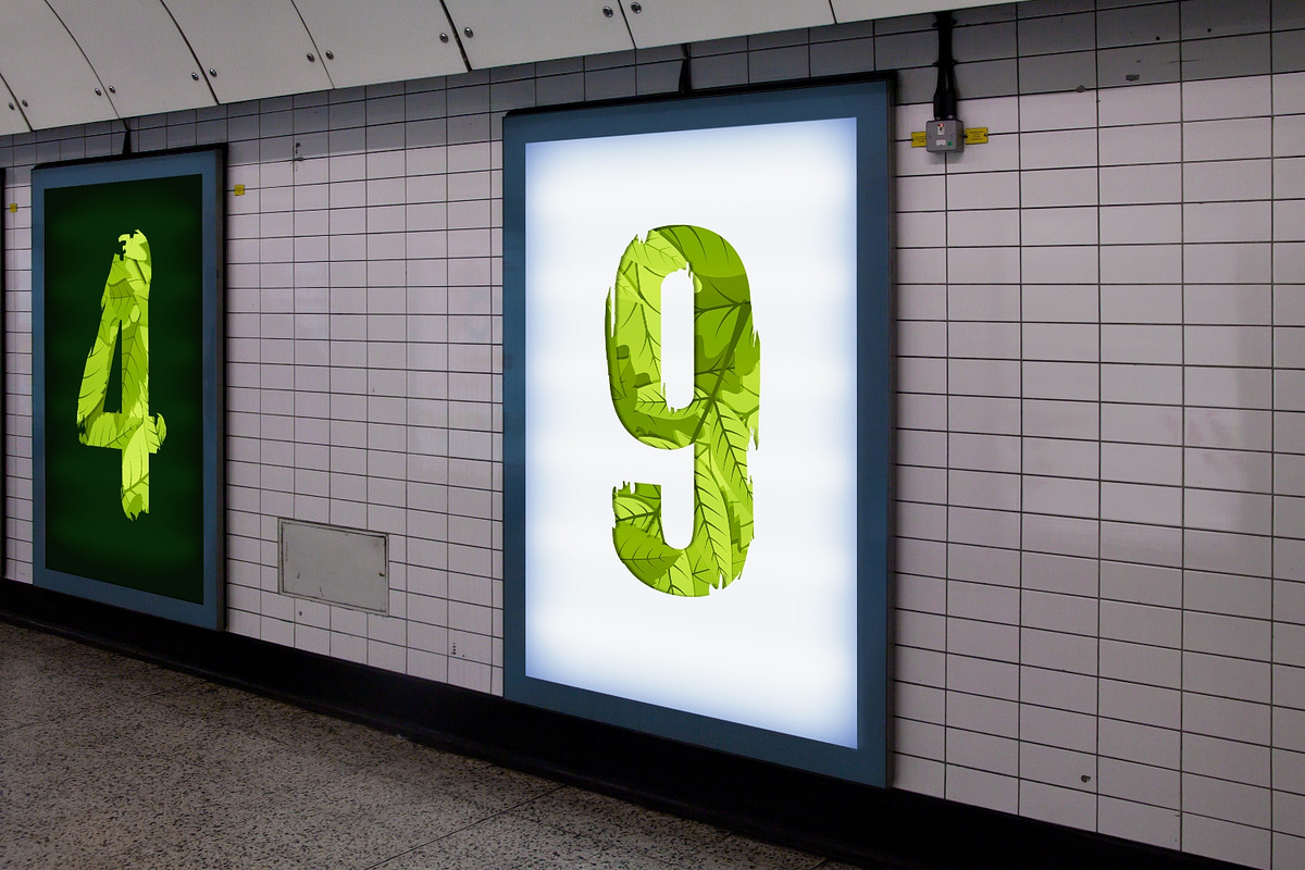 Green Leaves Alphabet [Vector], an Object Graphic by Chuhastock (Photo 5 of 8)