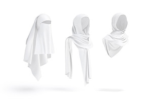 7 White Muslim Head Dress 3D Model