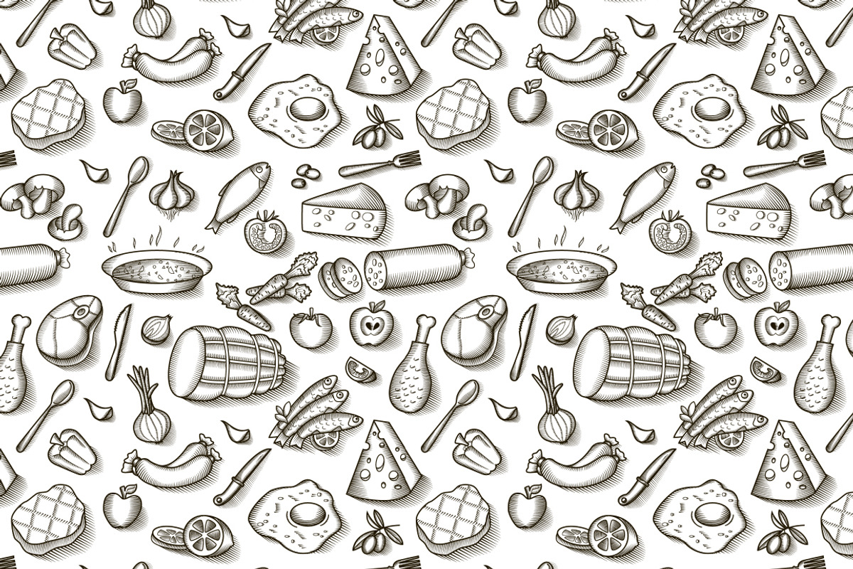 Vintage Food Patterns preview 2