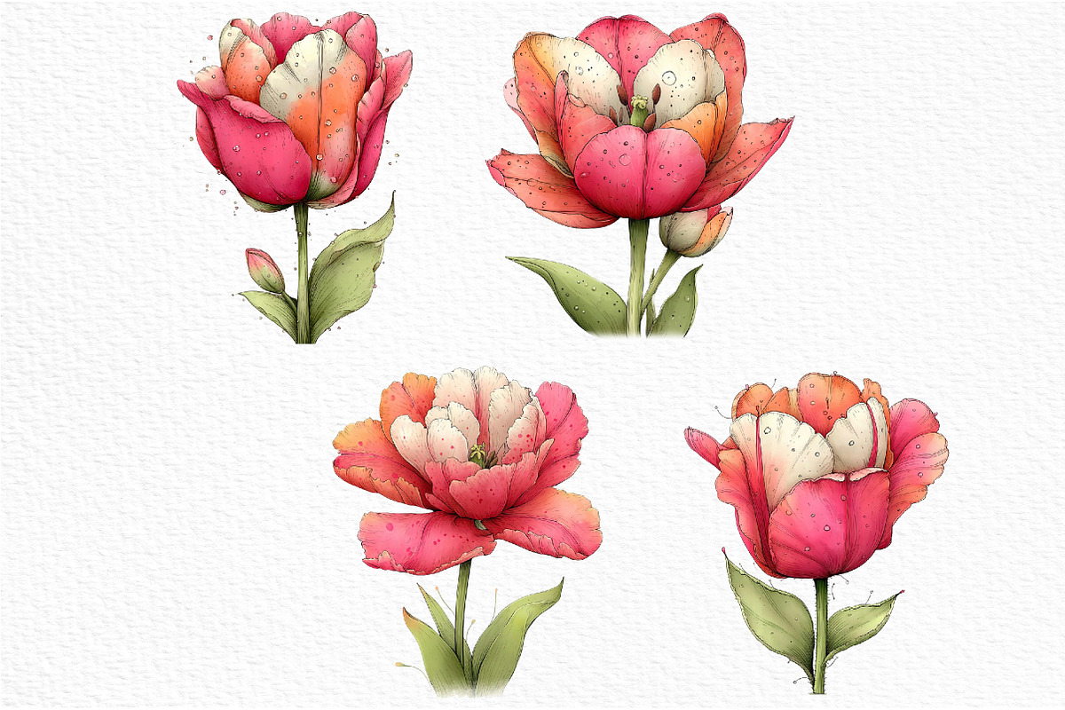 Whimsical Spring Tulip Flower Clipar, an Illustration by Craft Nest (Photo 11 of 11)