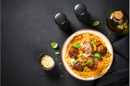 Pasta with Meatballs in tomato sauce, a Food & Drink Photo by Nadia-nb