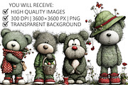 Whimsical Spring Teddy Bear Clipart, an Illustration by Pixels.Craft (Thumbnail 2 of 5)