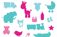 Baby Shower Silhouettes Brushes