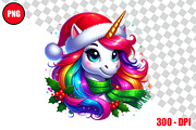 Christmas Unicorn Clipart Bundle, an Animal Illustration by taramija (Thumbnail 7 of 26)