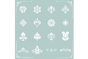 Set of Vector White Patterns, a Decorative Illustration by FineArtStudio
