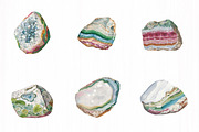 Gemstones Watercolor Package, an Illustration by DreamCafeArt (Thumbnail 3 of 7)
