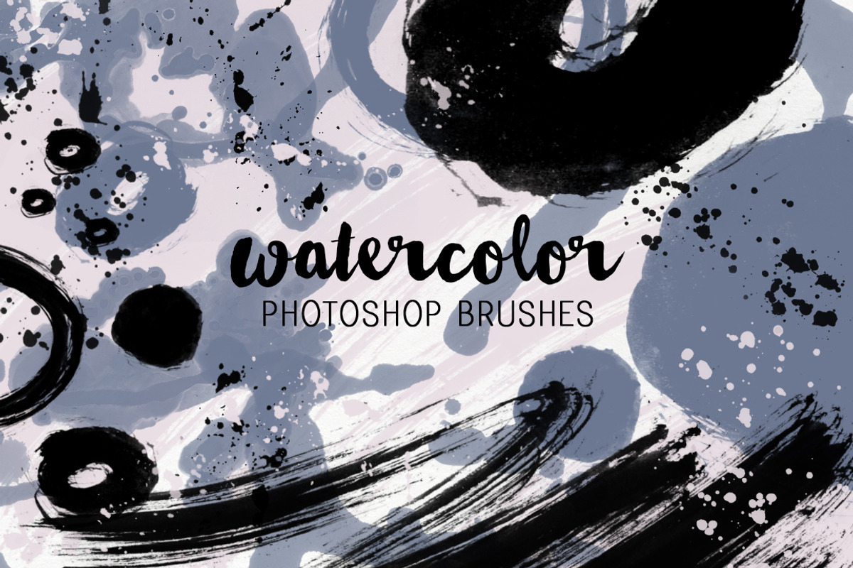 Doodle Watercolor photoshop brushes, a Brush Add-On by Studio-Charlie (Photo 1 of 4)