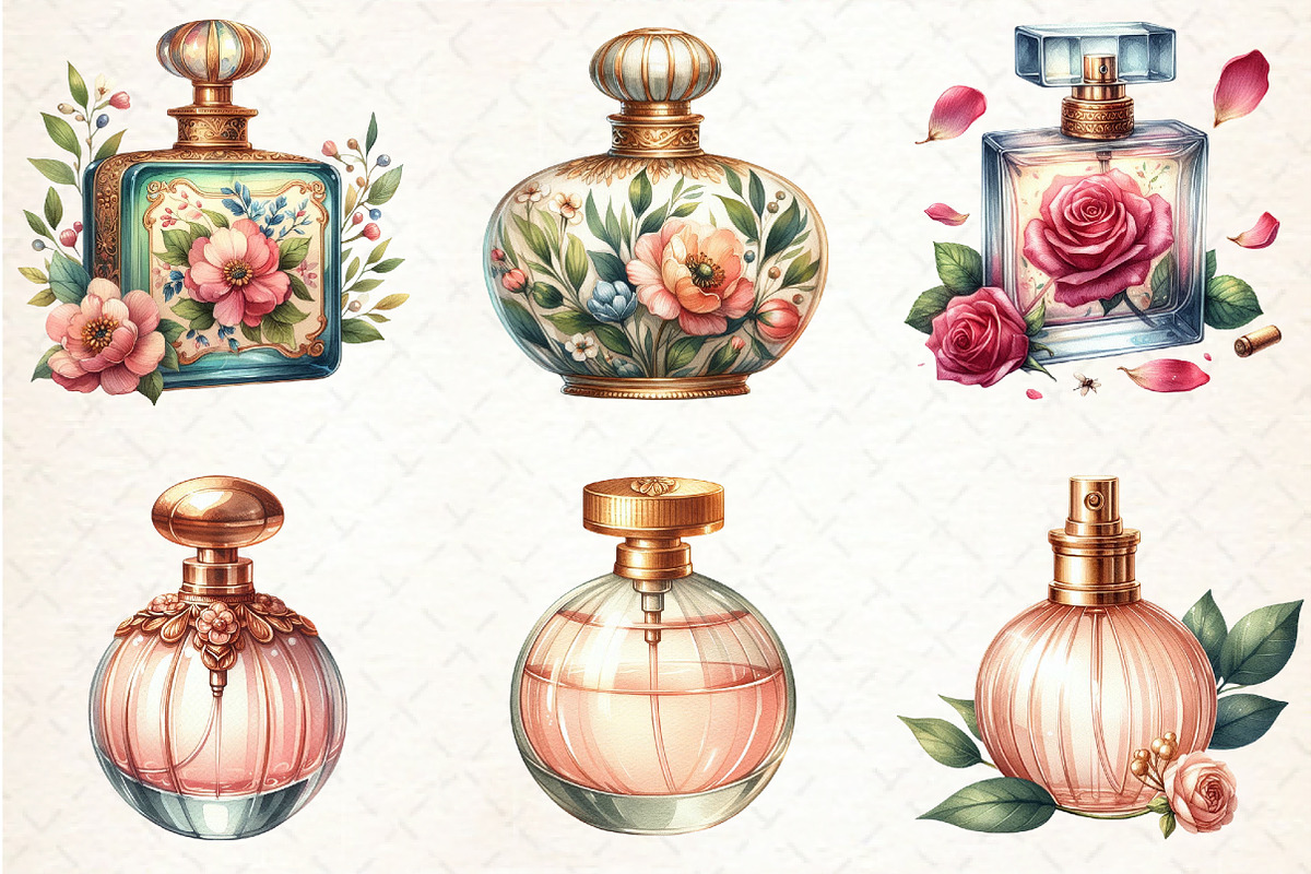 Watercolor Perfume Clipart, an Illustration by Libby Wishes (Photo 5 of 7)
