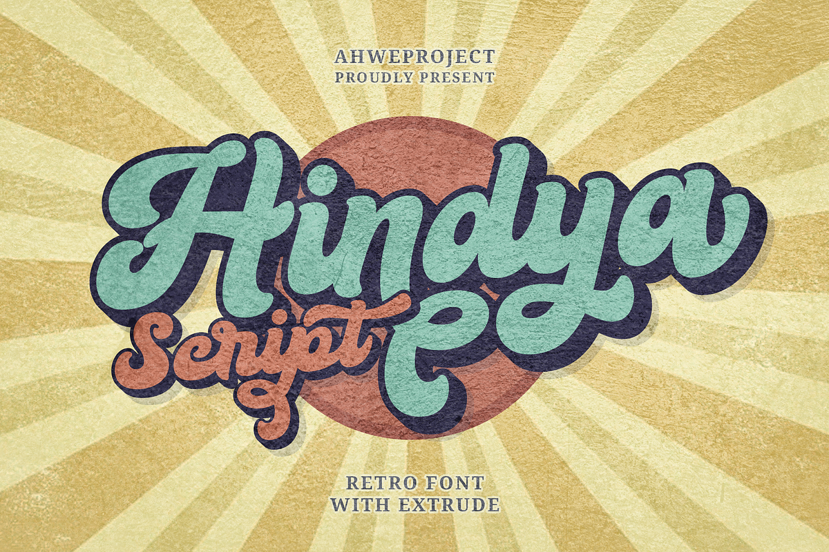Hindya - Bold and Retro, a Script Font by ahweproject (Photo 1 of 9)