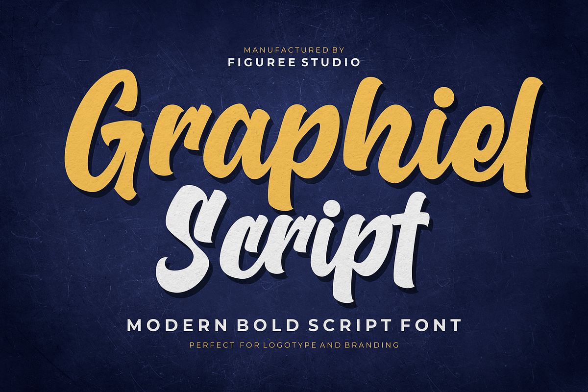 Graphiel - Modern Bold Script, a Script Font by figuree studio (Photo 1 of 9)