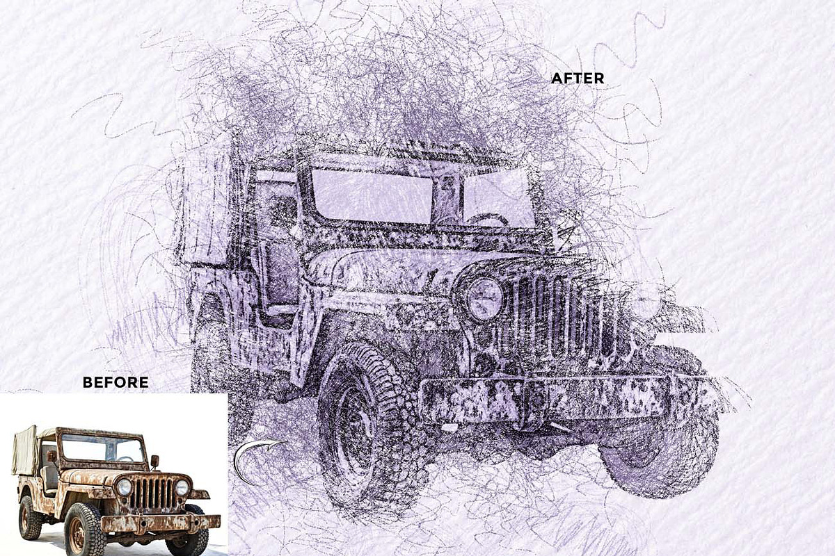 Expressive Scribble Sketch FX, an Action Add-On by Studio Retouch (Photo 9 of 14)