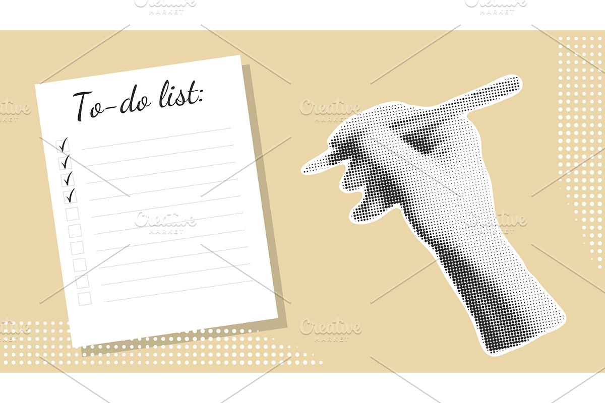 To do list modern banner in collage, a Person Illustration by Tati_Kli