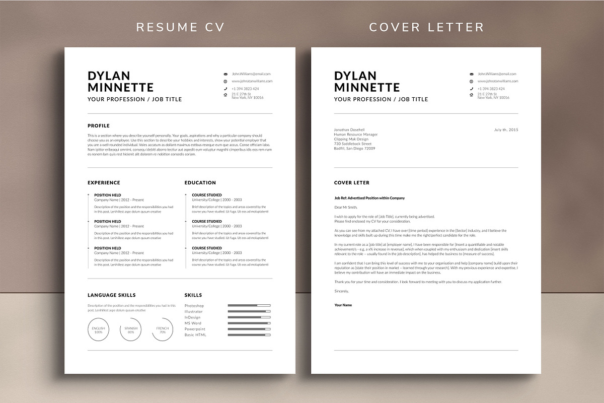 Resume / CV Template, a Resume Template by UX-group (Photo 2 of 7)