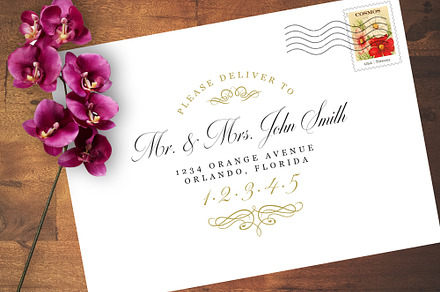 Vintage Style Wedding Address Design