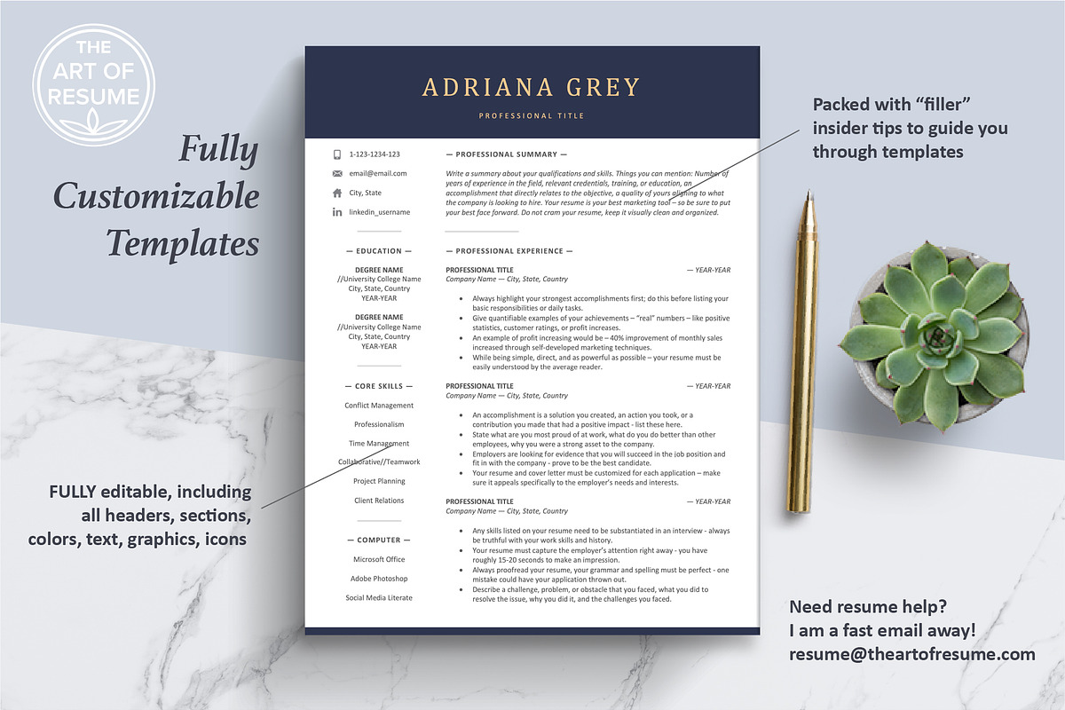 Professional Resume Template Design, a Resume Template by The Art of Resume (Photo 3 of 8)