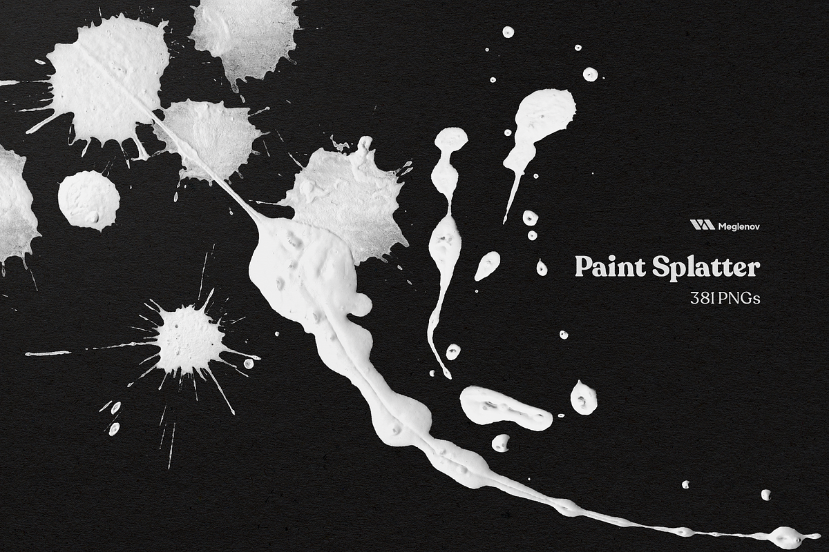 Paint Splatter [381 PNGs], a Texture Graphic by Meglenov (Photo 2 of 12)