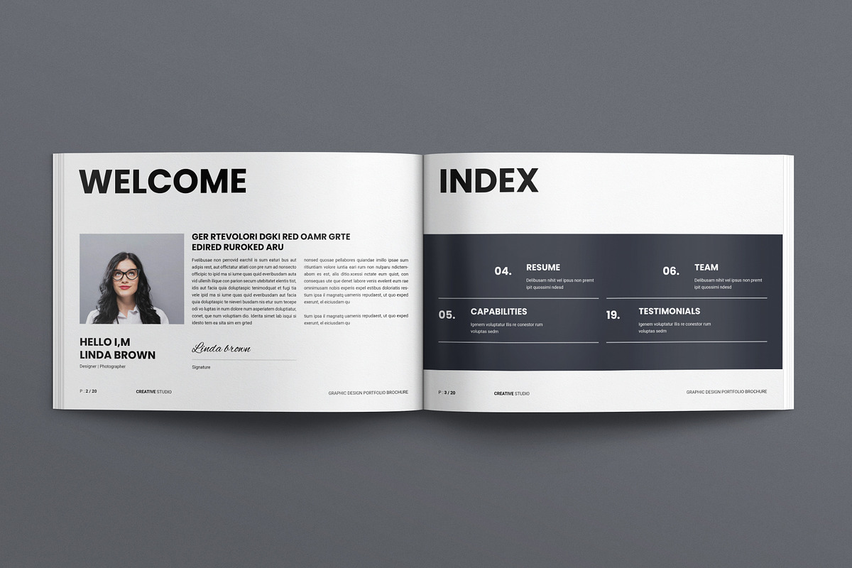 Graphic Design Portfolio Brochure, a Brochure Template by E-Type (Photo 2 of 8)