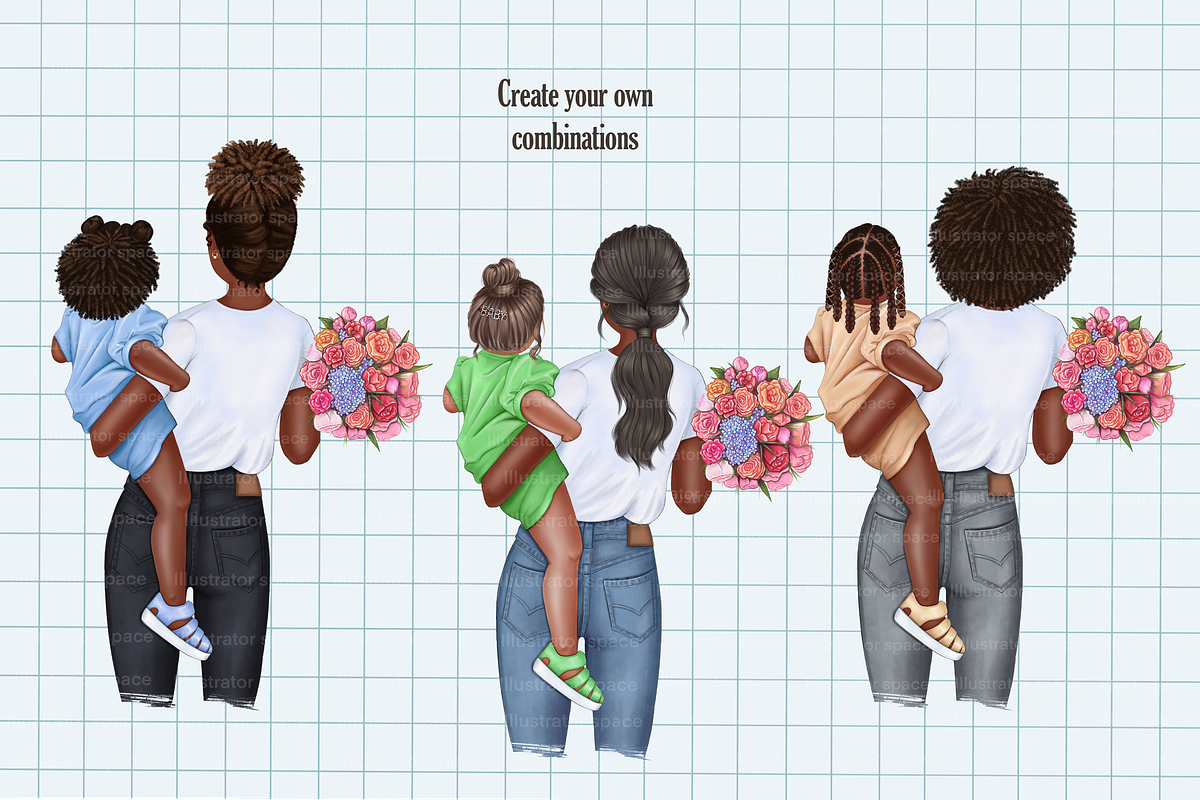 Best Mom clipart Mother daughter, an Illustration by Illustrator Space (Photo 6 of 9)