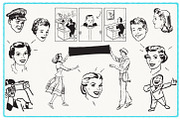 28 Authentic Retro 1950s Vectors, a Person Illustration by Piddix Archives (Thumbnail 2 of 5)
