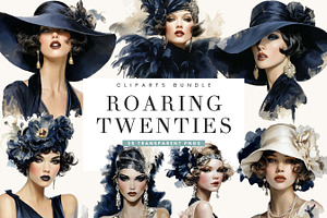 Roaring Twenties Clipart Bundle, a Person Illustration by BusyDaydesign