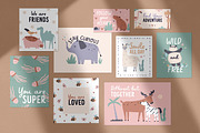 Cute childish cards with animals set, an Animal Illustration by Good Studio (Thumbnail 1 of 12)