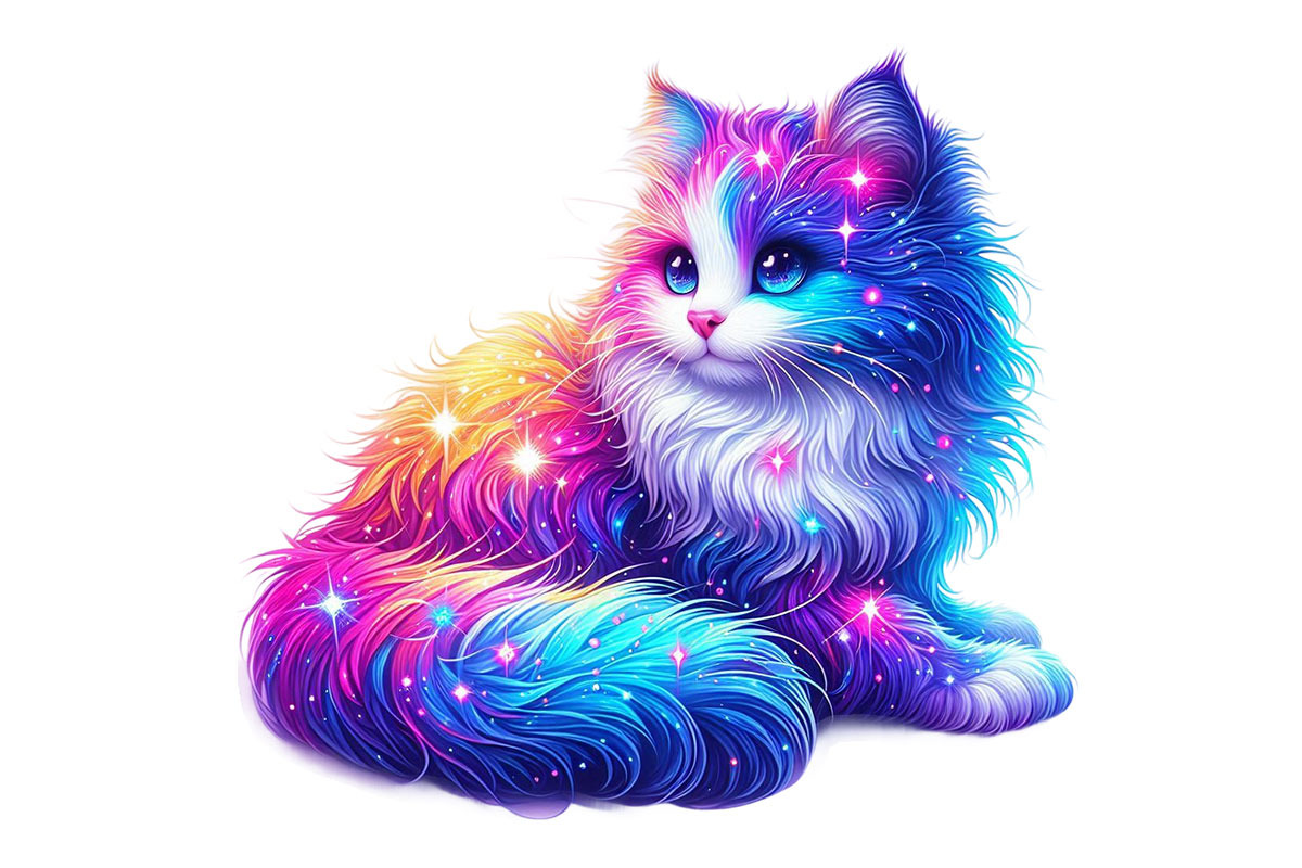 cute neon christmas cats clipart, an Object Graphic by Pixxel_Studio (Photo 3 of 6)