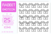 Angry and Amazed Rabbit Emojis, an Outline Icon by Designfour (Thumbnail 1 of 7)