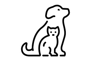 Pets tamed black icon, an Outline Icon by Creative priyanka