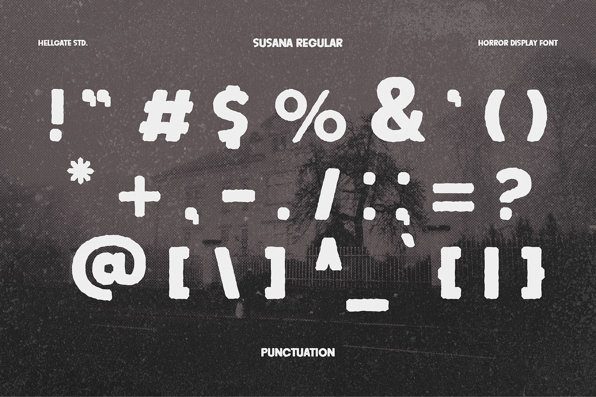 Susana Horror Display Font, a Sans Serif Font by GRVS Studio (Photo 5 of 6)