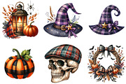 Halloween Autumn Plaid Clipart, an Illustration by DreamArtGraphic (Thumbnail 3 of 5)