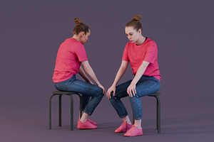 Young Woman In Pink T-Shirt