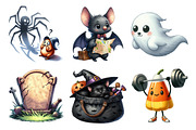 Watercolor Funny Halloween Clipart, an Illustration by Daily.Designs (Thumbnail 2 of 5)