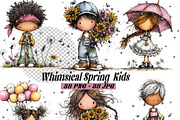 Whimsical Spring Girl Sunflower, an Illustration by one-touch (Thumbnail 1 of 17)