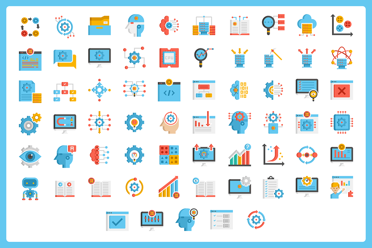 65 Machine Learning Icons, a Solid Icon by Flat Icons (Photo 2 of 7)