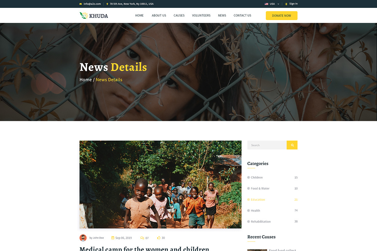 KHUDA Non-Profit PSD Template, a Landing Page Template by Andit themes (Photo 14 of 15)