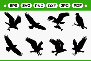 Eagle Hawk Silhouette Vector Dynamic, an Object Graphic by Artonix
