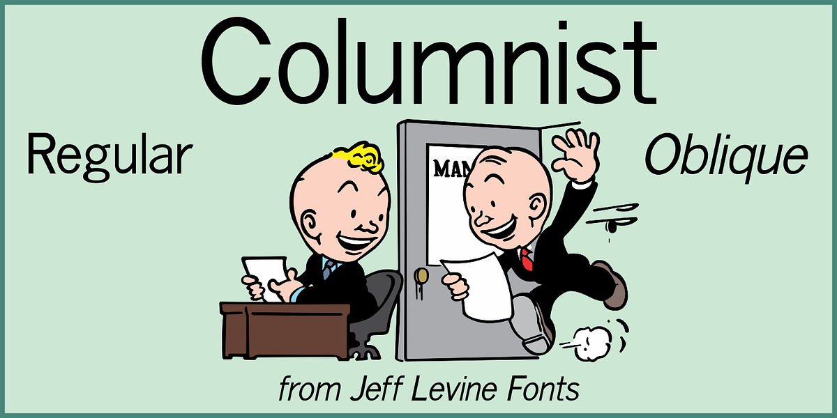 Columnist JNL, a Sans Serif Font by Jeff Levine Fonts (Photo 1 of 5)