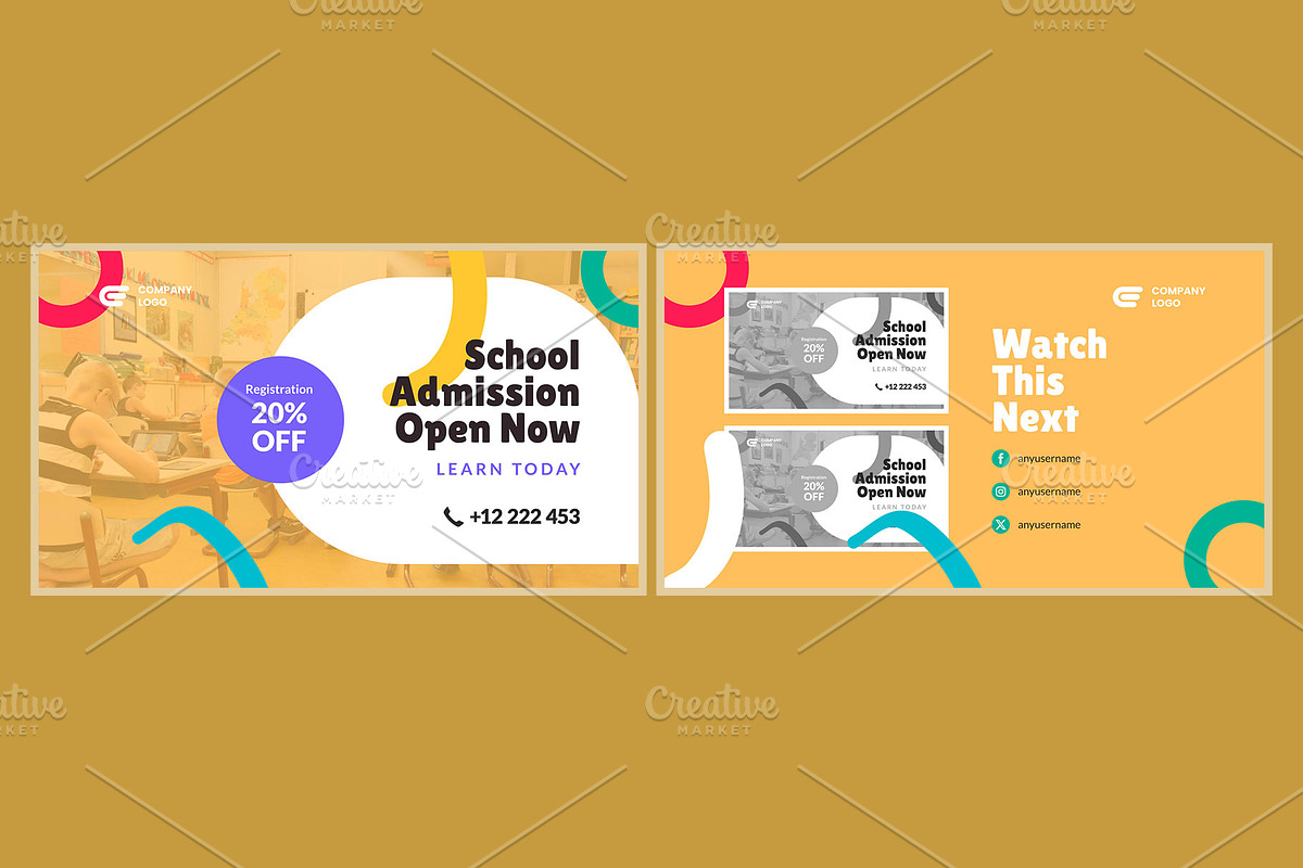 Home School Youtube Thumbnail, a Social Media Template by hekenostudio (Photo 2 of 4)