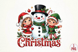 Christmas Snowman Elf PNG Design, a Seasonal Illustration by DreamPrint404