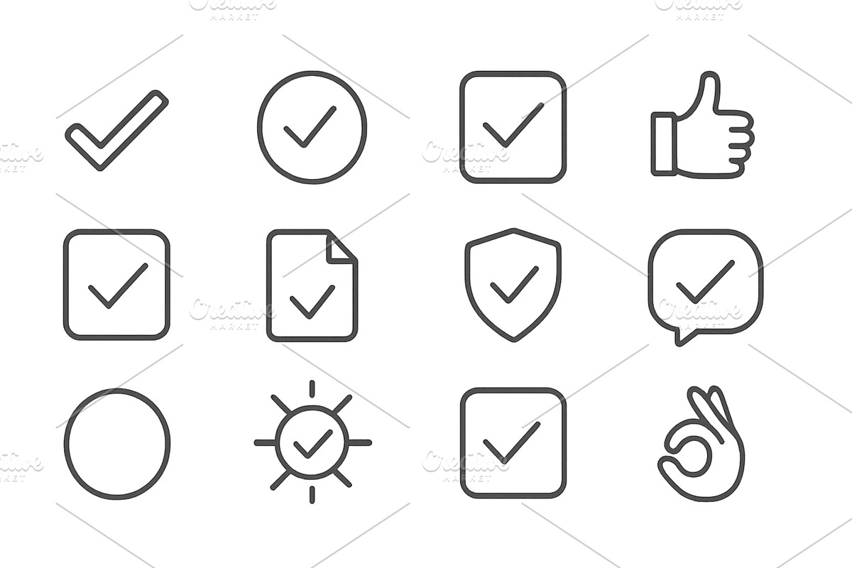 Vector illustration of checkmarks, an Object Illustration by ZinetroN