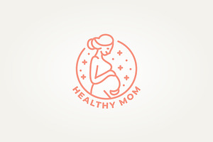 pregnant women line art icon logo, a Branding & Logo Template by Blazybone
