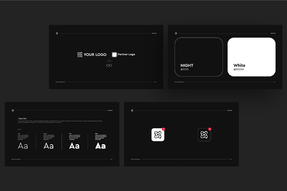 Premium Dark Minimal Brand Guideline, a Branding & Logo Template by Moody Designs (Photo 3 of 6)