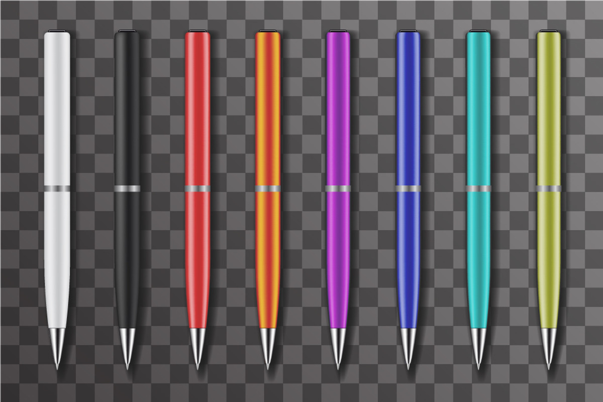 Set of colored pens, an Object Graphic by Meiluns shop
