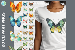 Butterfly Illustration Bundle 25 PNG, an Animal Illustration by Enliven Designs