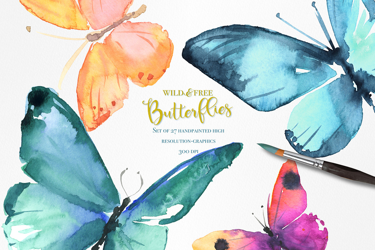 Watercolor Butterflies, an Illustration by beehouse studio (Photo 3 of 4)