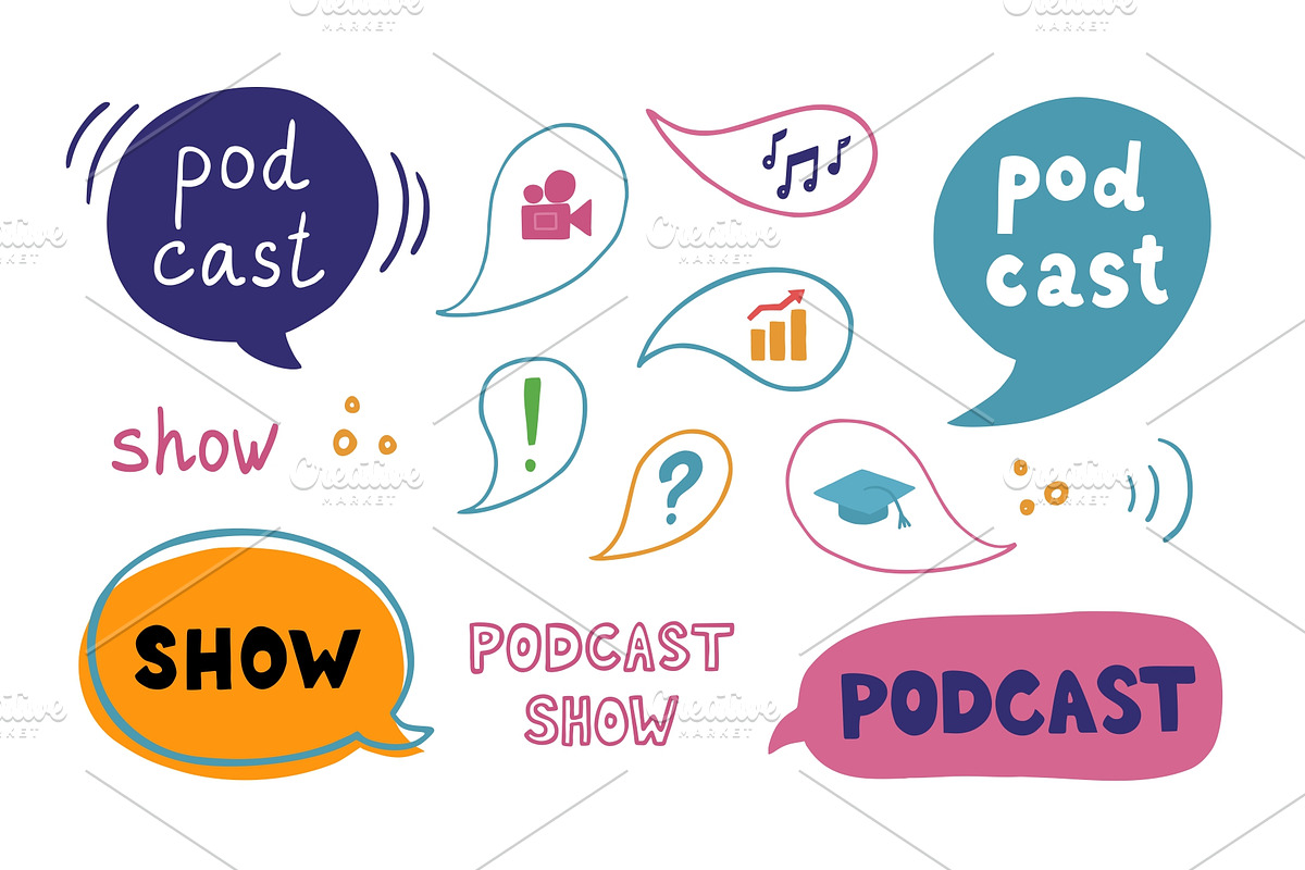 Podcast vector set, an Education Illustration by Kattarina Po (Photo 3 of 10)
