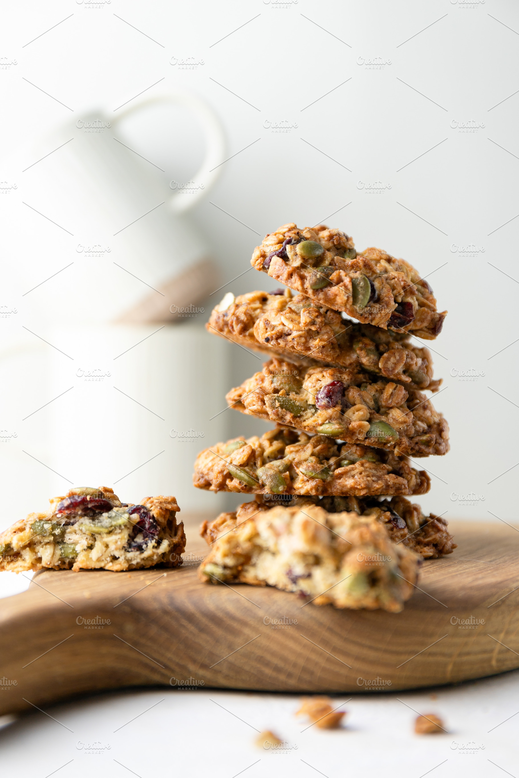 Homemade oatmeal cookies with cranbe, a Food & Drink Photo by Edalin's Store