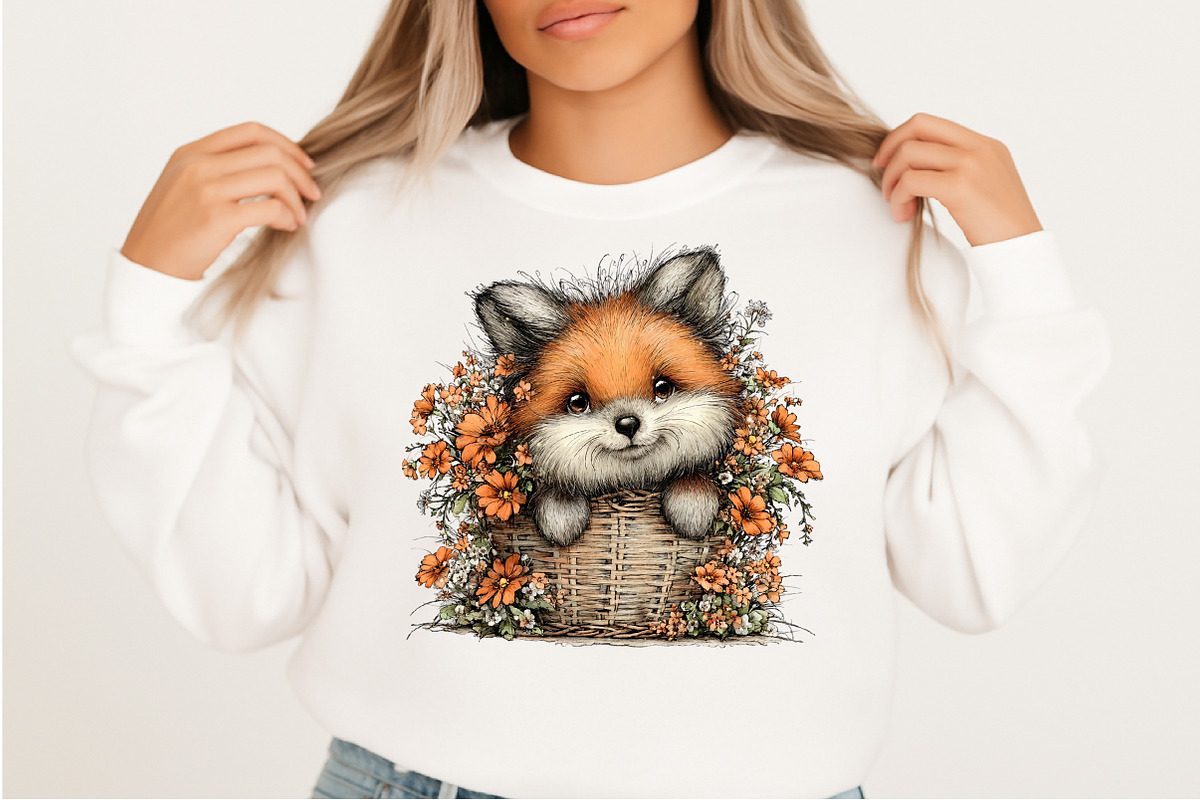 Whimsical Spring Fox Clipart Png, an Illustration by Craft Nest (Photo 7 of 11)