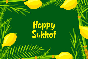 Happy Sukkot greeting card., a Background Graphic by incomible