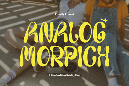 Analog Morphich | Handwritten Bubbly, a Handwritten Font by Denustudios